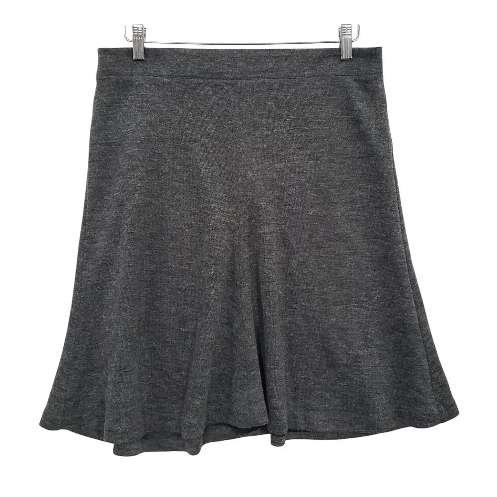 Ann Taylor Loft Charcoal Gray A Line Midi Skirt Size 8 Minimalist Chic Preppy